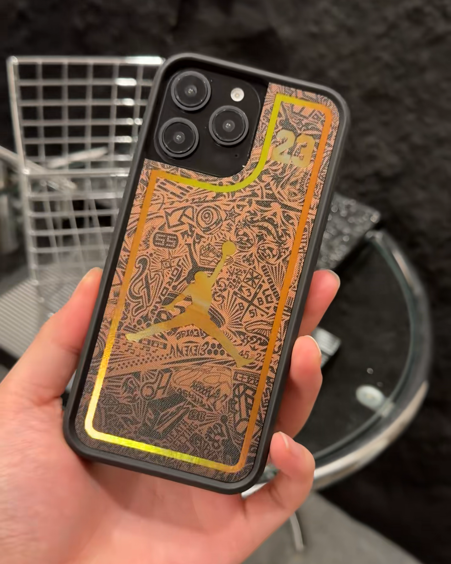 飛人喬丹鐳射標圖騰手機殼-ZUIHANG SHOP